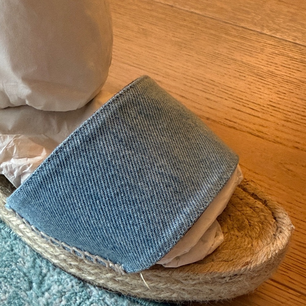 Hermes Brown and Blue Wedge Sandals - Picture 4 of 8